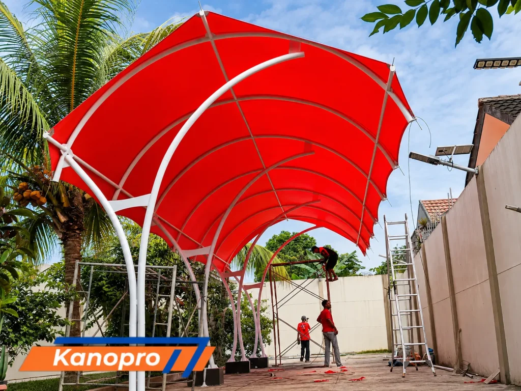 Proyek Kanopi Membran Carport Rumah di Komp. Kehutanan, Bogor.