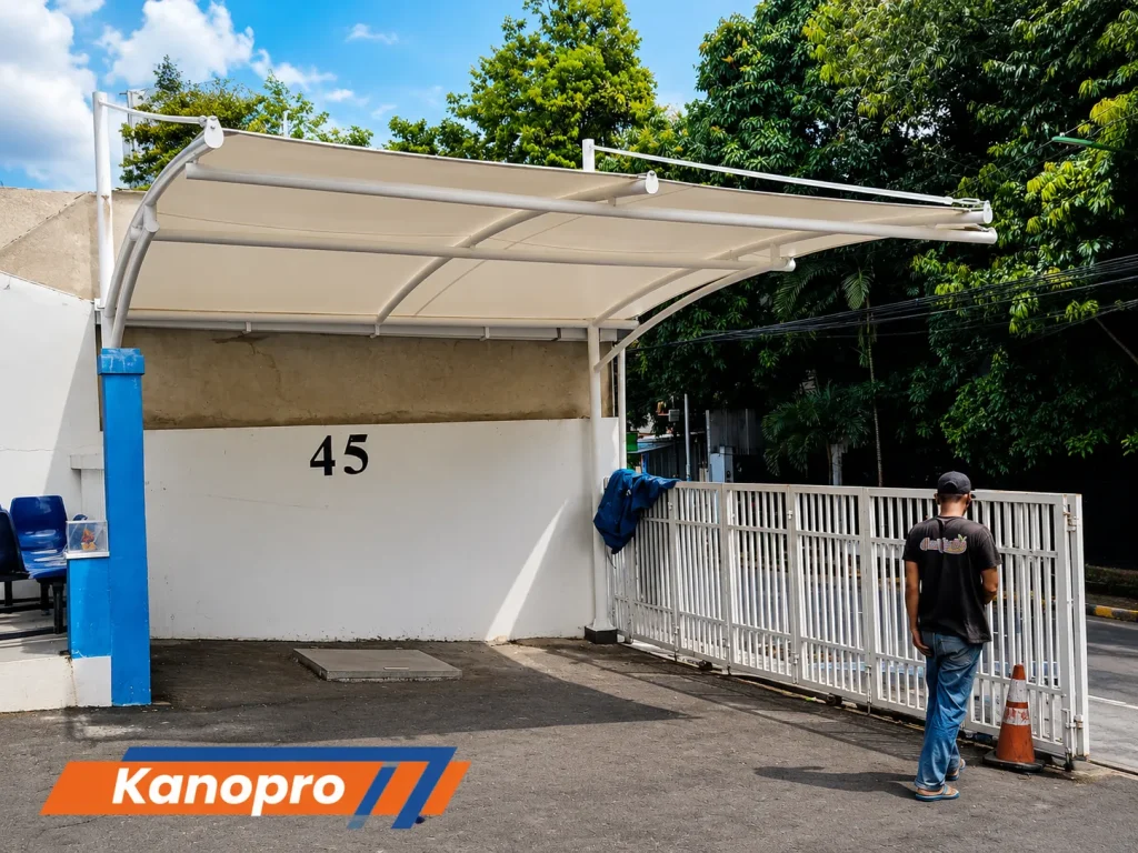 Proyek Kanopi Membran Gedung PT. Jasindo, Setiabudi, Jakarta Selatan.