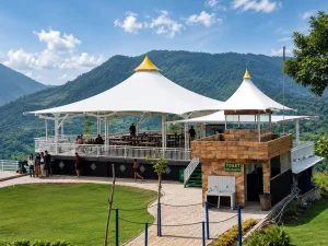 kanopi membran cafe modern ditempat wisata bogor.
