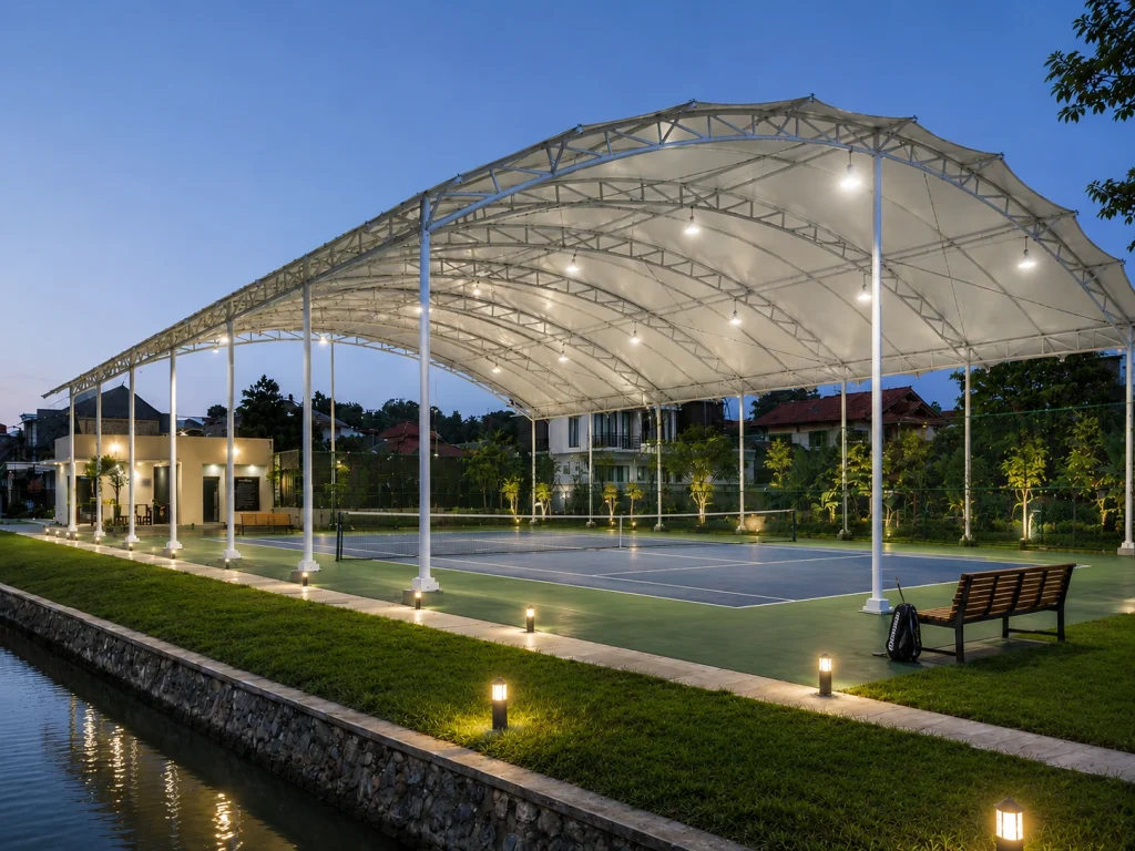 kanopi membran lapangan tennis di bekasi