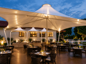 kanopi membran cafe modern di bali